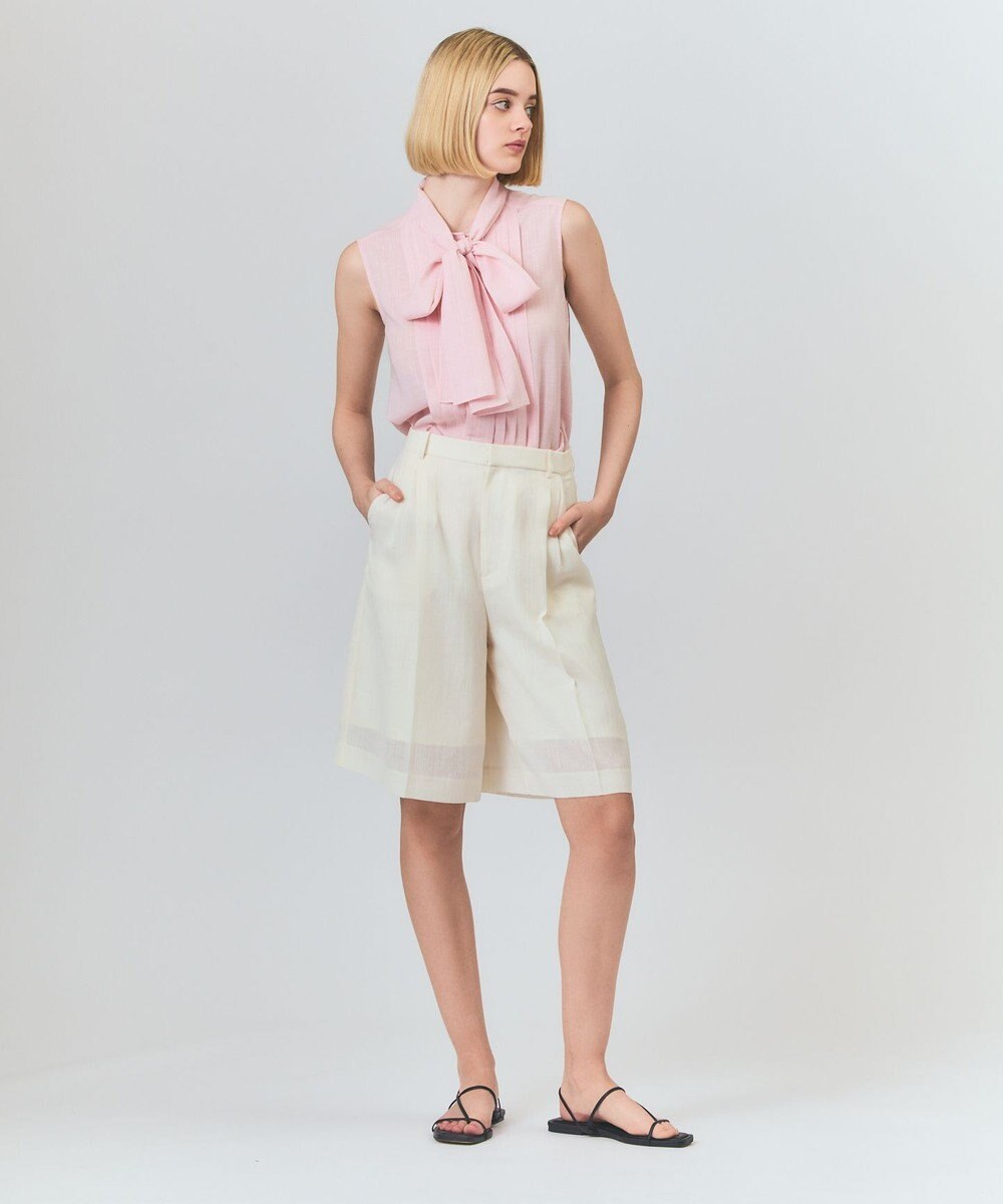 GRACE CONTINENTAL リネンライクボウタイノースリーブ 