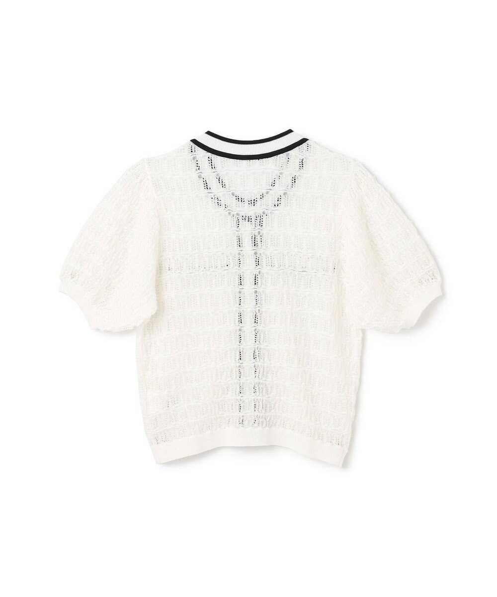 GRACE CONTINENTAL バイカラーシアーニットカーディガン 