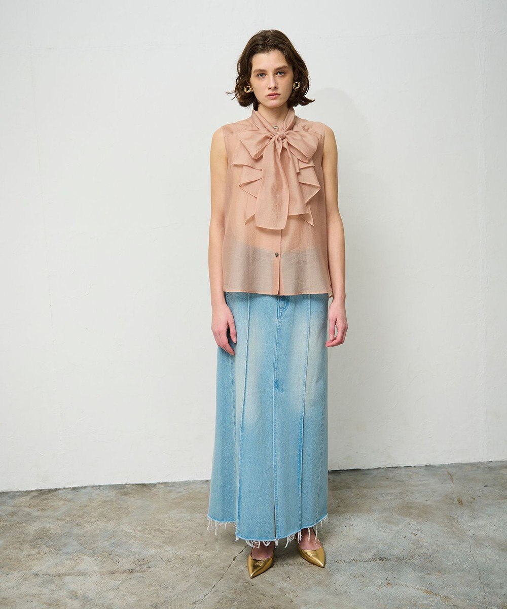 GRACE CONTINENTAL シアーボウタイノースリーブ 