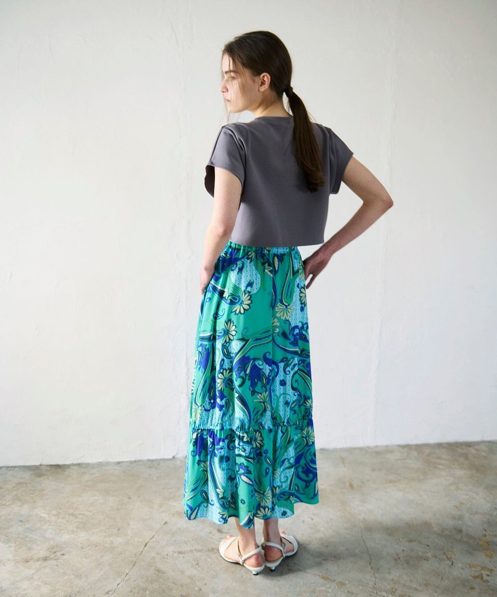 GRACE CONTINENTAL ペイズリープリントギャザスカート