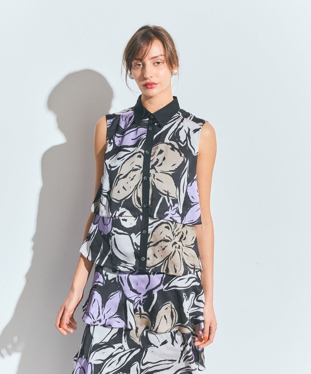 GRACE CONTINENTAL プリントレイヤードノースリーブ 