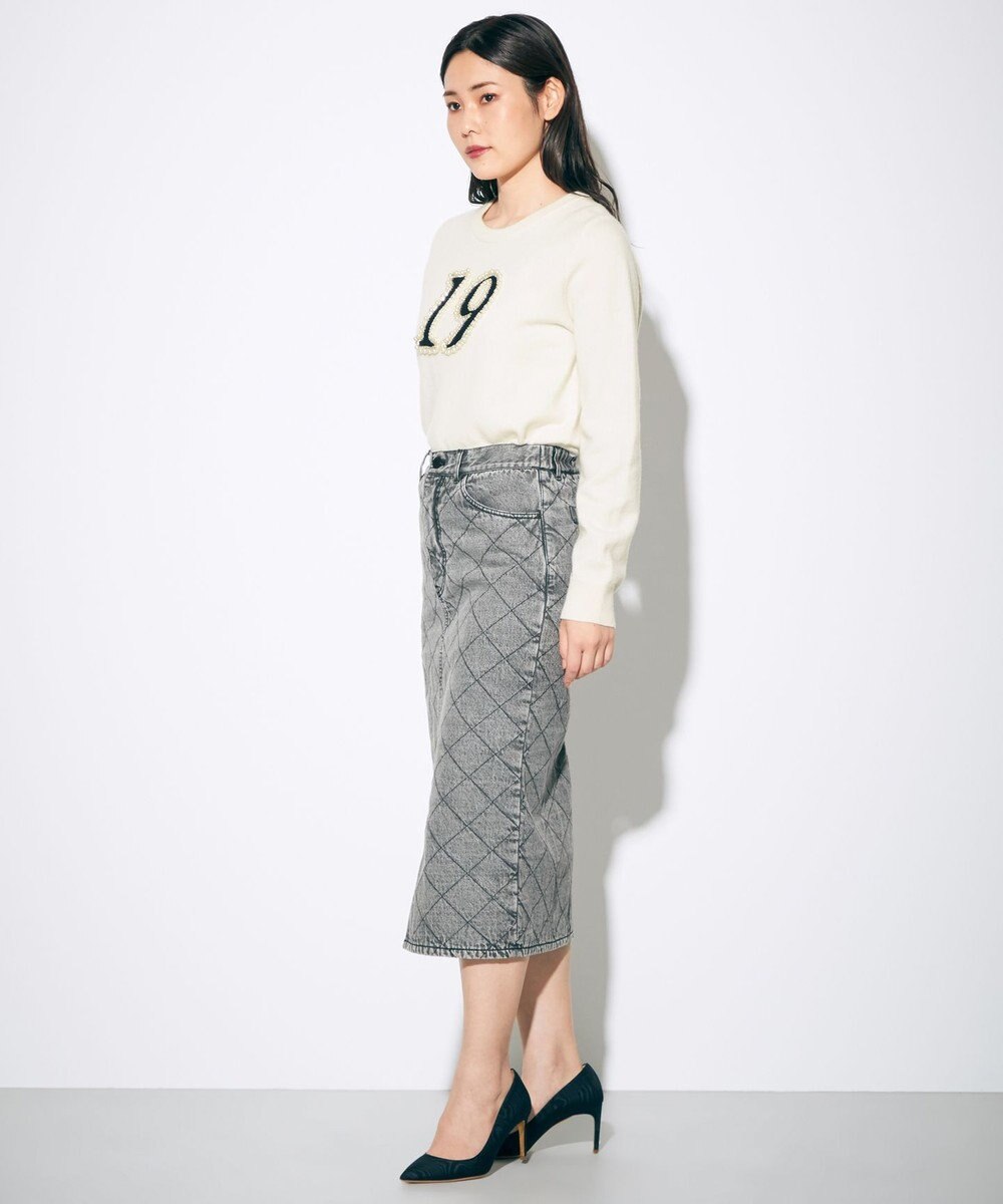 GRACE CONTINENTAL ナンバーモチーフニットトップ 