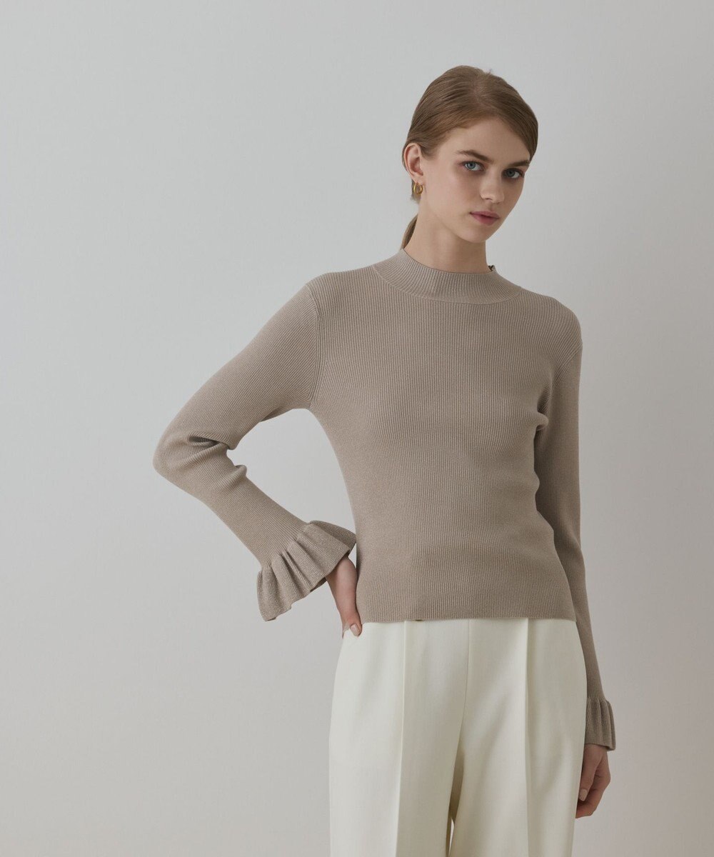 GRACE CONTINENTAL ラメリブニットトップ 