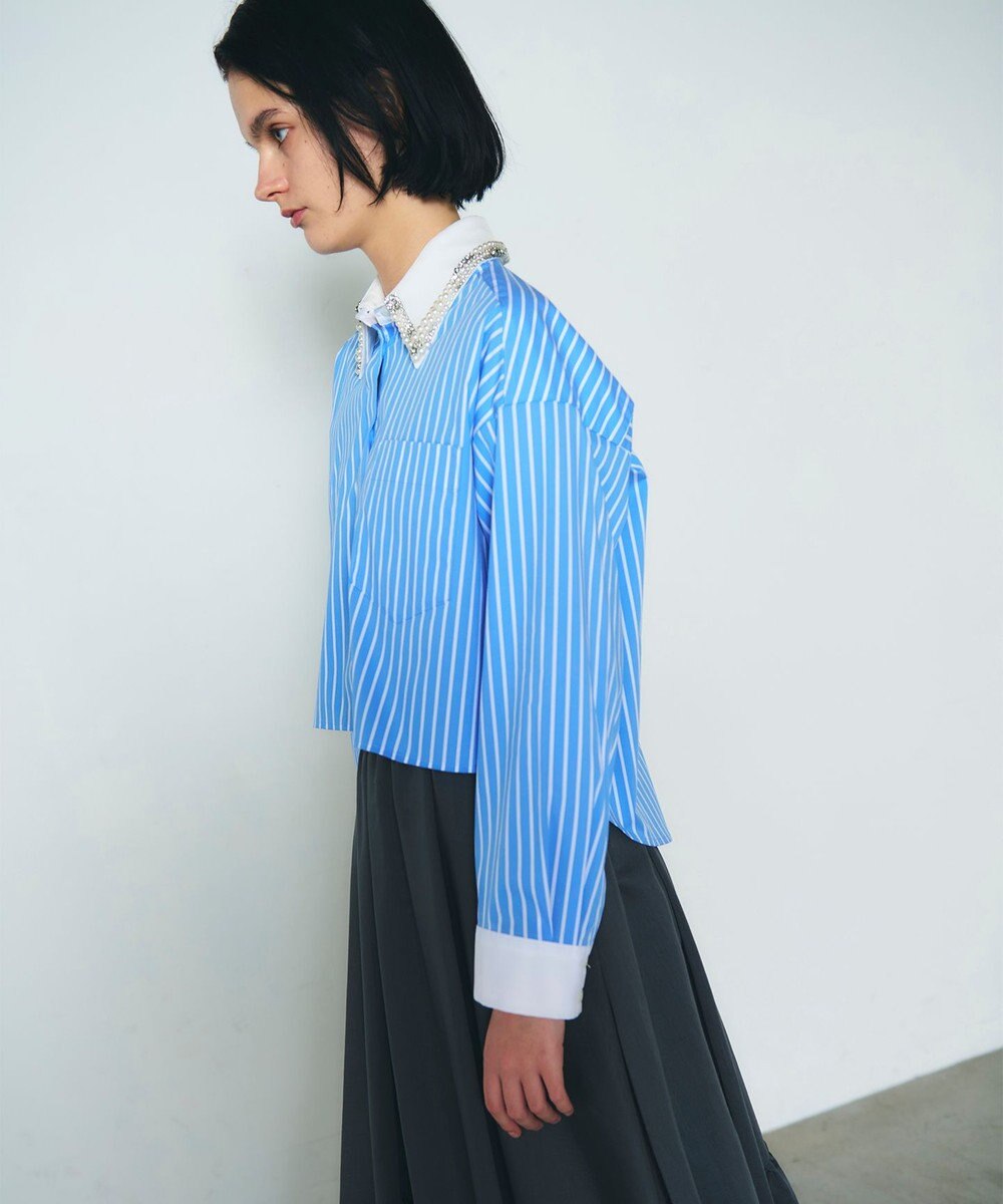 GRACE CONTINENTAL ビジューカラーシャツ 