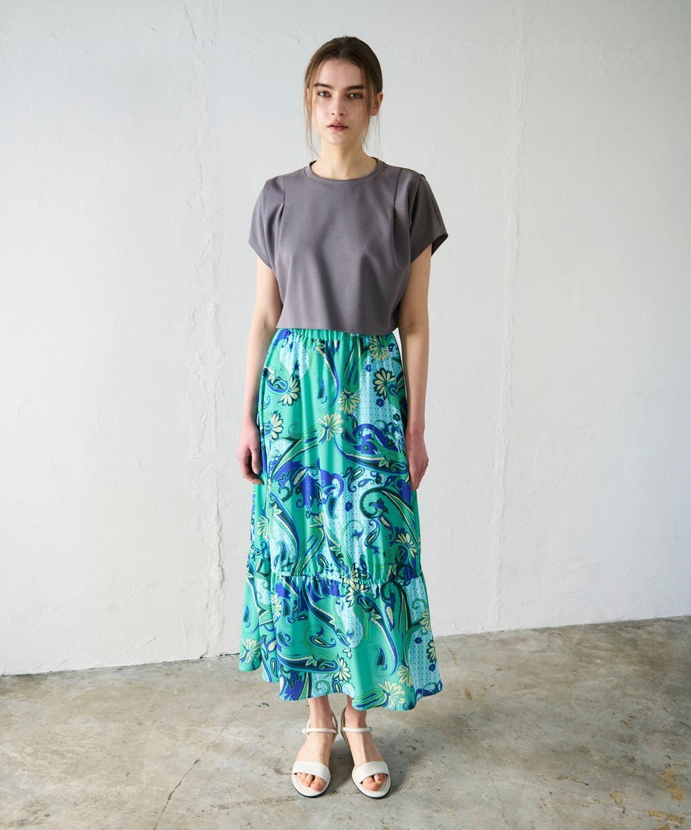 GRACE CONTINENTAL ペイズリープリントギャザスカート