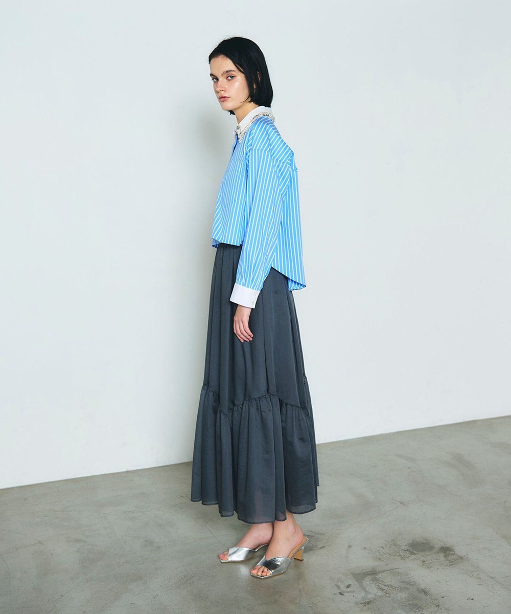 GRACE CONTINENTAL ビジューカラーシャツ 