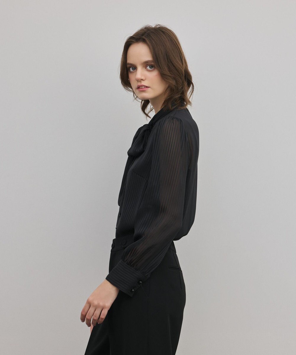 GRACE CONTINENTAL ストライプボウブラウス 