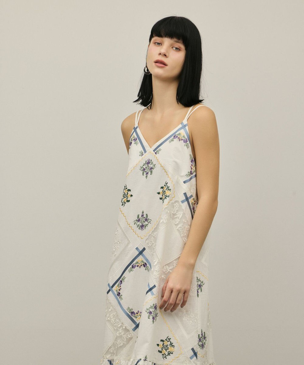 GRACE CONTINENTAL ハンカチパッチワークキャミワンピース 