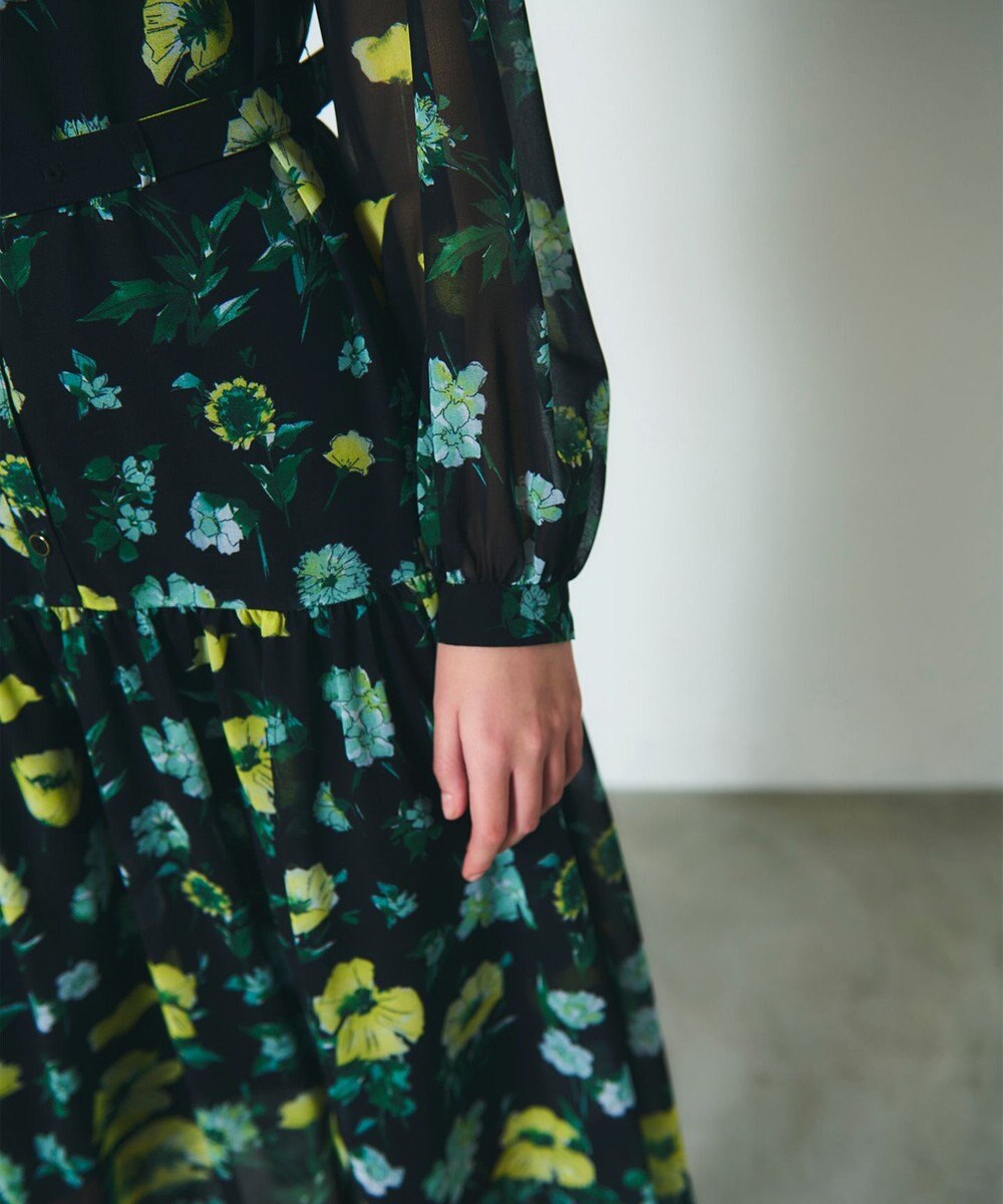 GRACE CONTINENTAL グラデフラワープリントワンピース