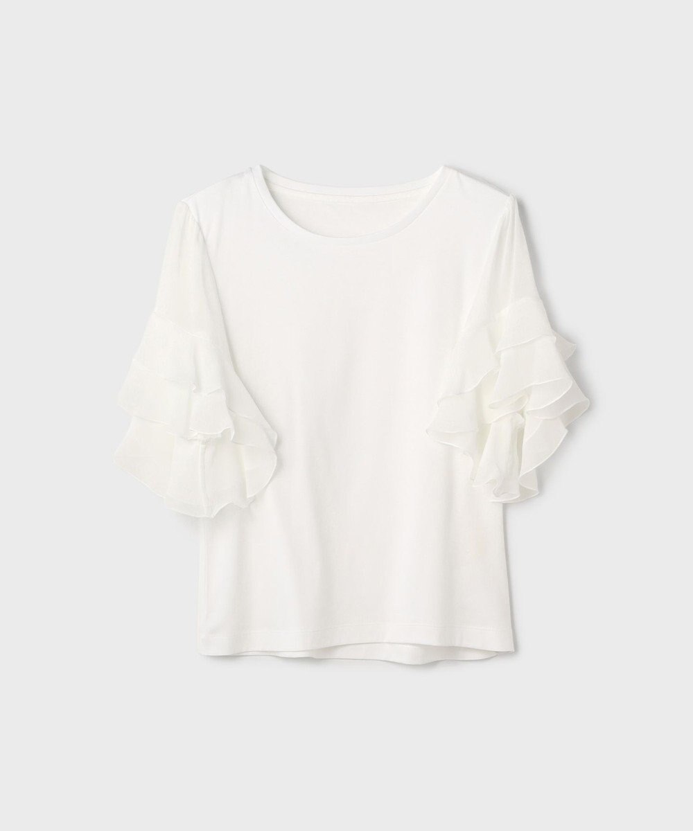 GRACE CONTINENTAL シフォンスリーブカットトップ 