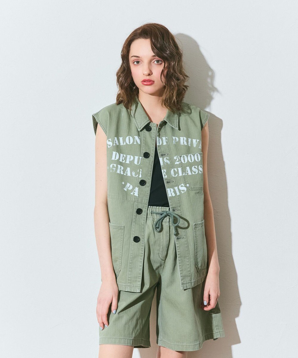 GRACE CONTINENTAL ヘリンボーンツイルジレ 