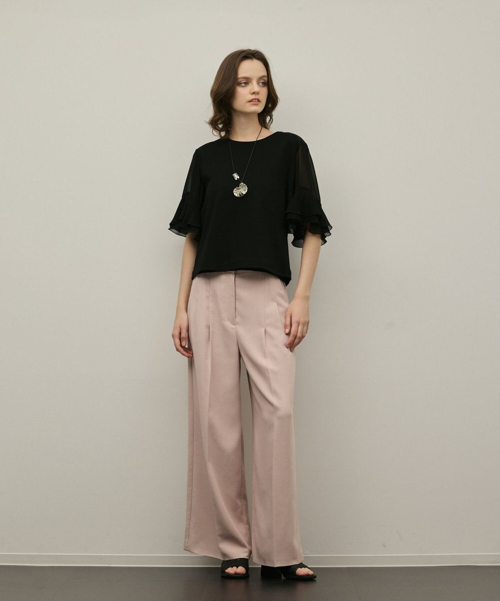 GRACE CONTINENTAL シフォンスリーブカットトップ 