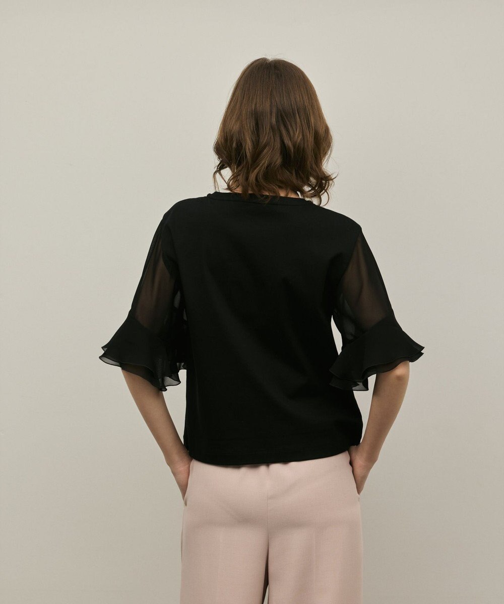 GRACE CONTINENTAL シフォンスリーブカットトップ 