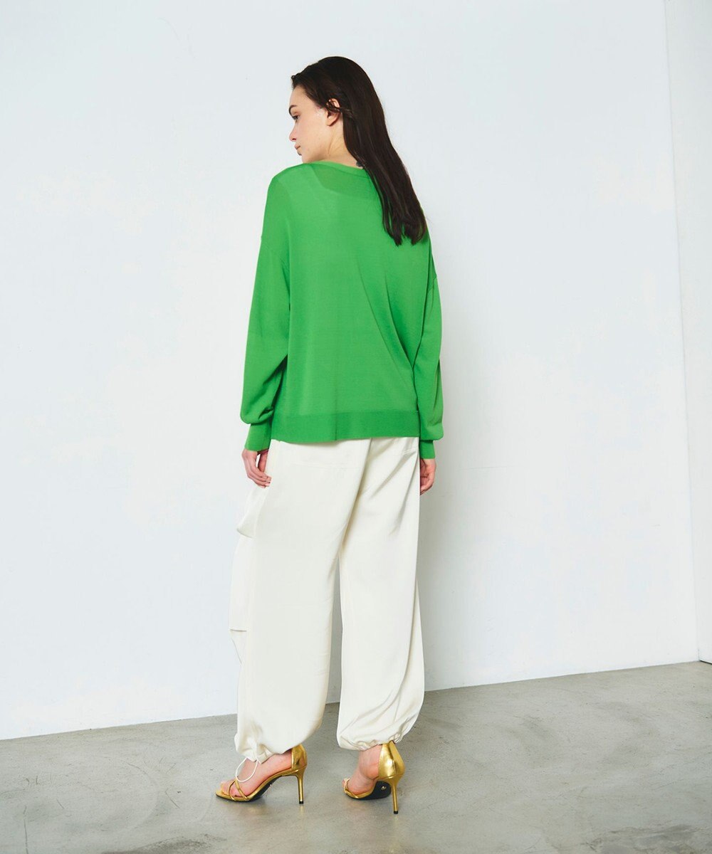 GRACE CONTINENTAL ルーズVネックニットカーディガン