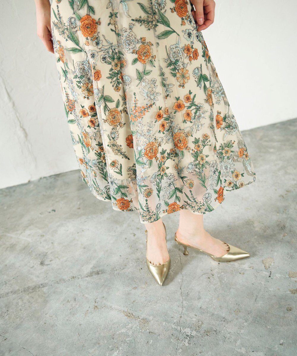 GRACE CONTINENTAL フラワーマーメイドドレス 