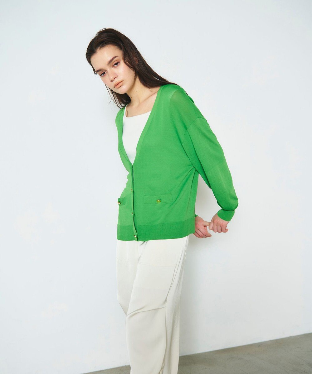 GRACE CONTINENTAL ルーズVネックニットカーディガン