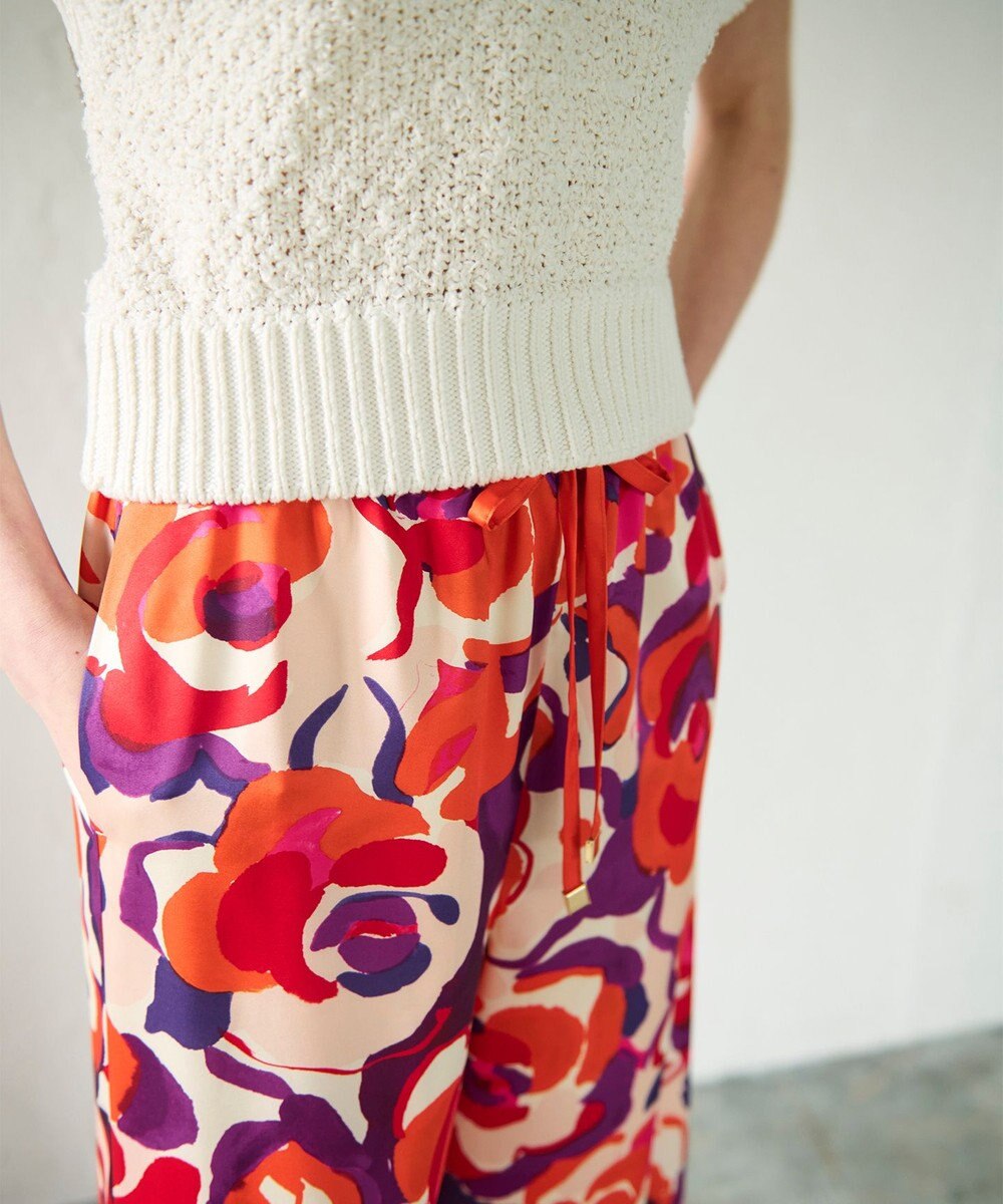 GRACE CONTINENTAL ペイントカラーワイドパンツ 