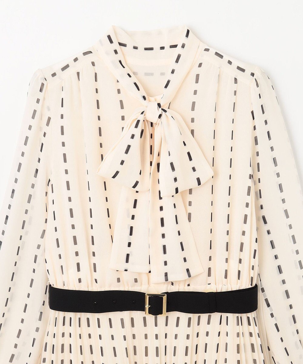 GRACE CONTINENTAL ドットストライププリントワンピース 