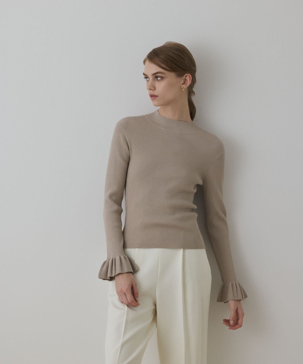 GRACE CONTINENTAL ラメリブニットトップ 