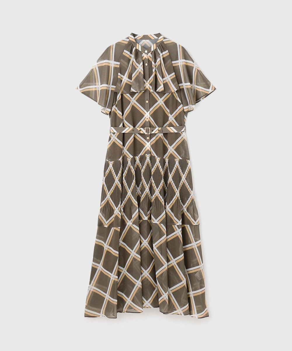 GRACE CONTINENTAL チェックプリントプリーツワンピース 