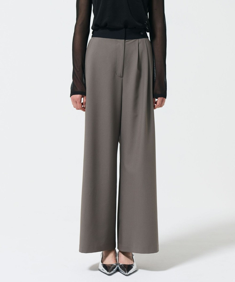 GRACE CONTINENTAL レイヤードタックワイドパンツ