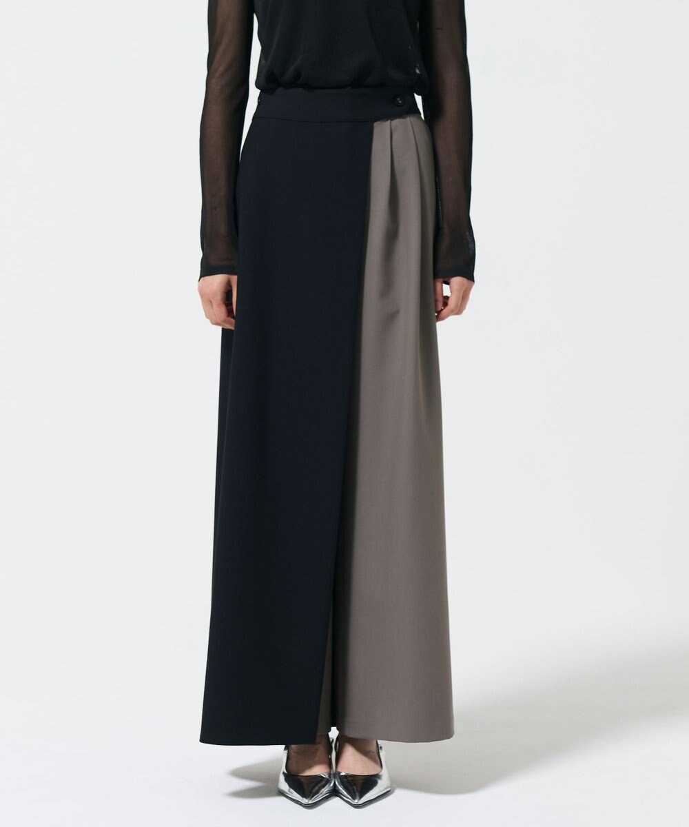 GRACE CONTINENTAL レイヤードタックワイドパンツ 