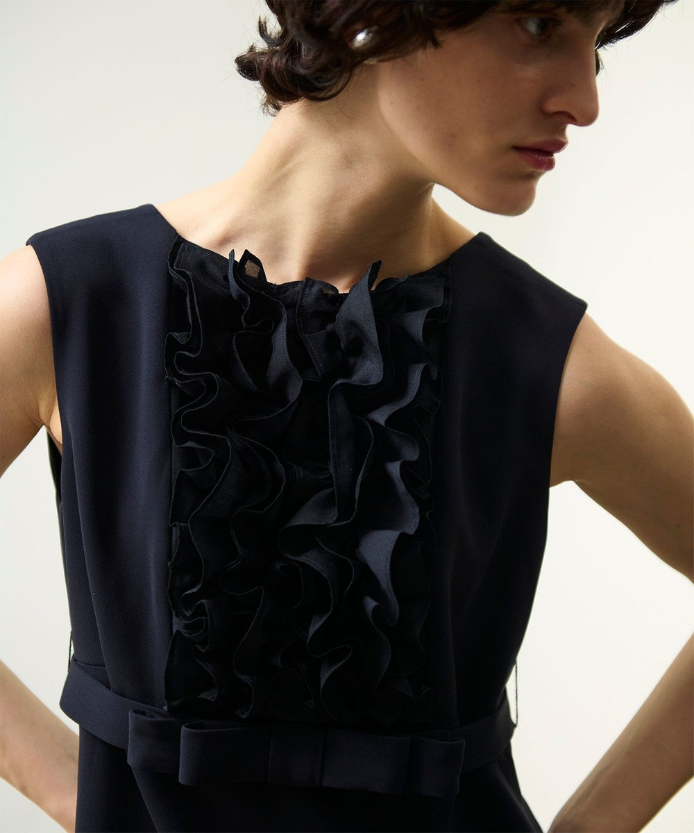 GRACE CONTINENTAL シアーラッフルロングドレス
