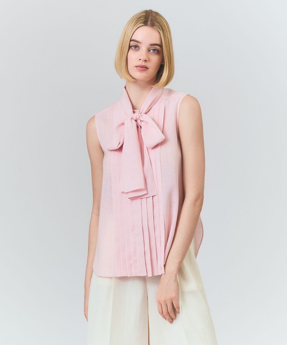 GRACE CONTINENTAL リネンライクボウタイノースリーブ 