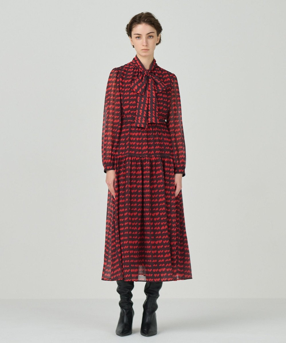 GRACE CONTINENTAL ハートキカプリントワンピース