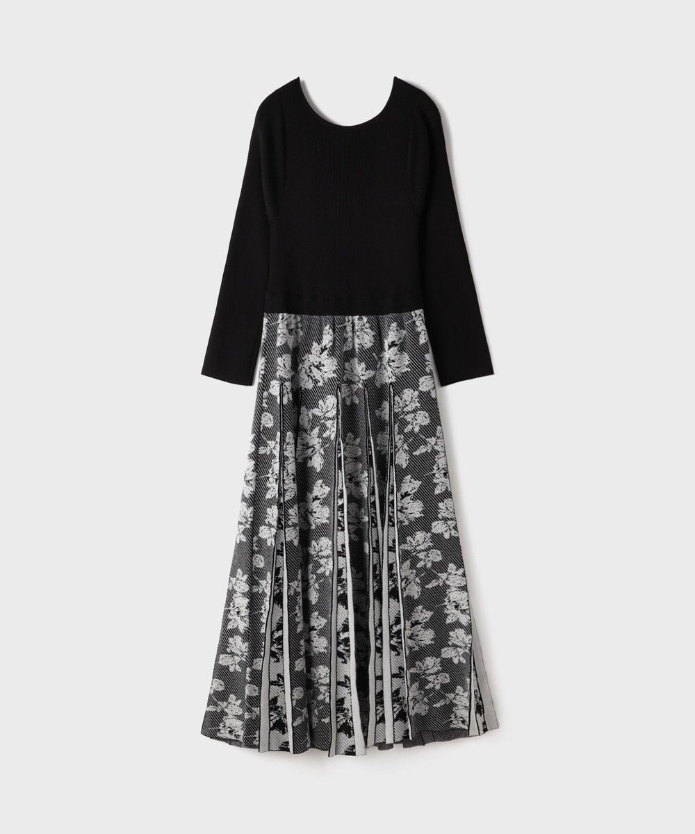 GRACE CONTINENTAL ラメモールニットジャガードワンピース 