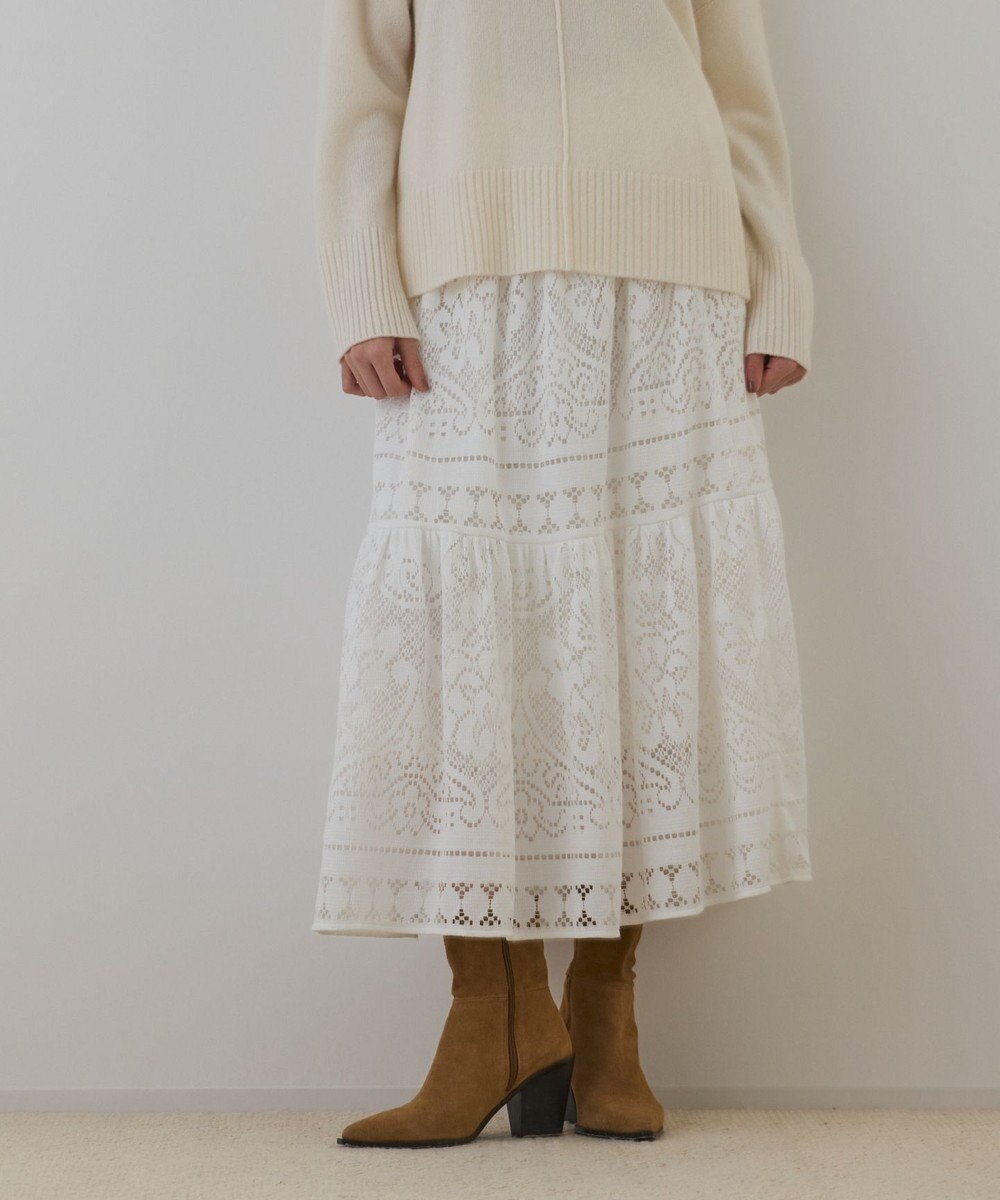 GRACE CONTINENTAL レースティアードスカート 