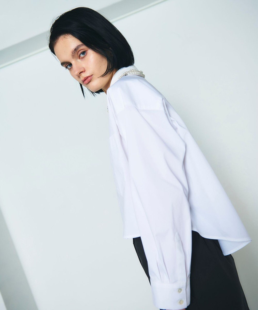 GRACE CONTINENTAL ビジューカラーシャツ 