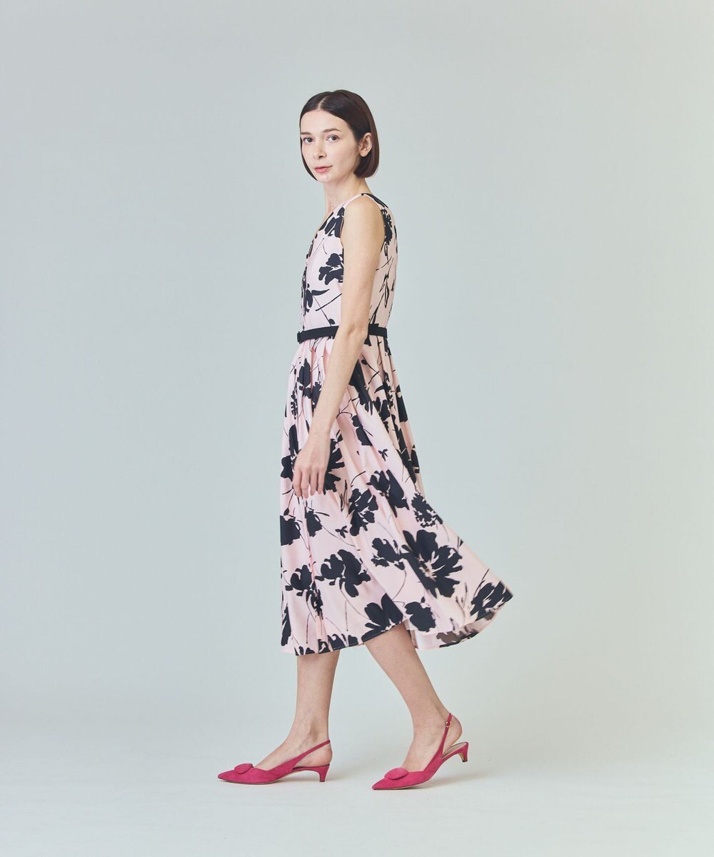 GRACE CONTINENTAL バイカラーボタニカルドレス 