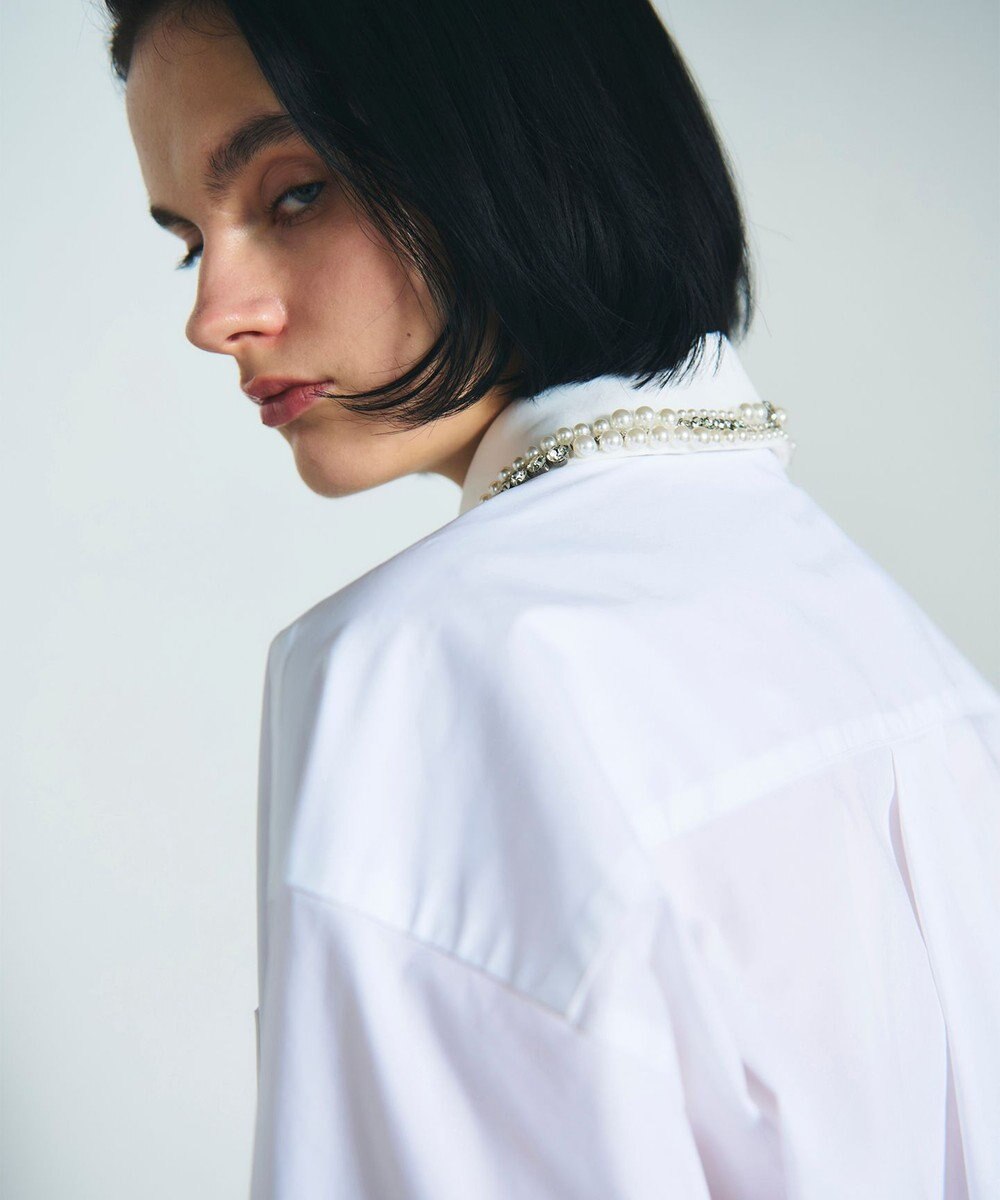 GRACE CONTINENTAL ビジューカラーシャツ 