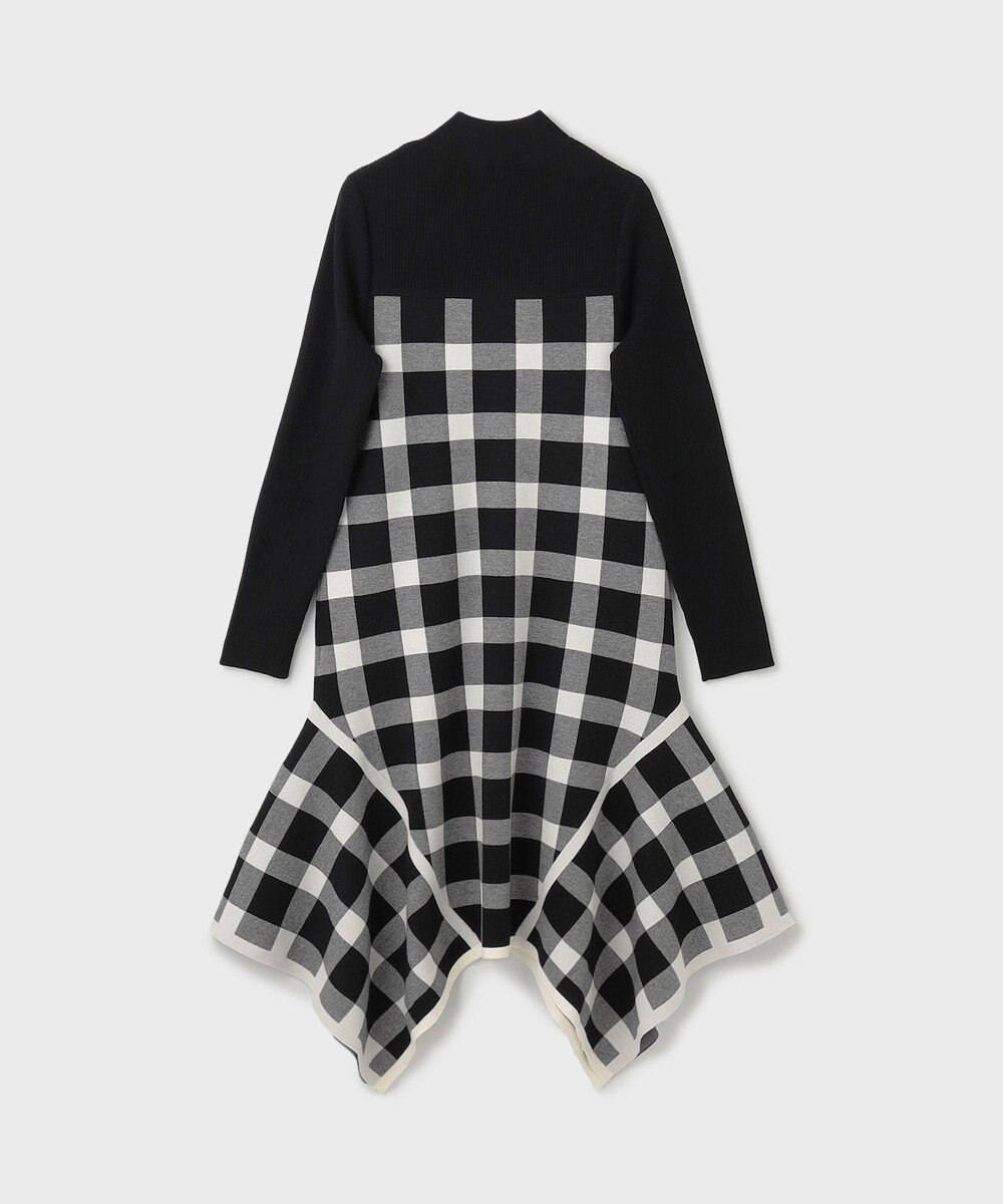GRACE CONTINENTAL チェックイレヘムニットワンピース 