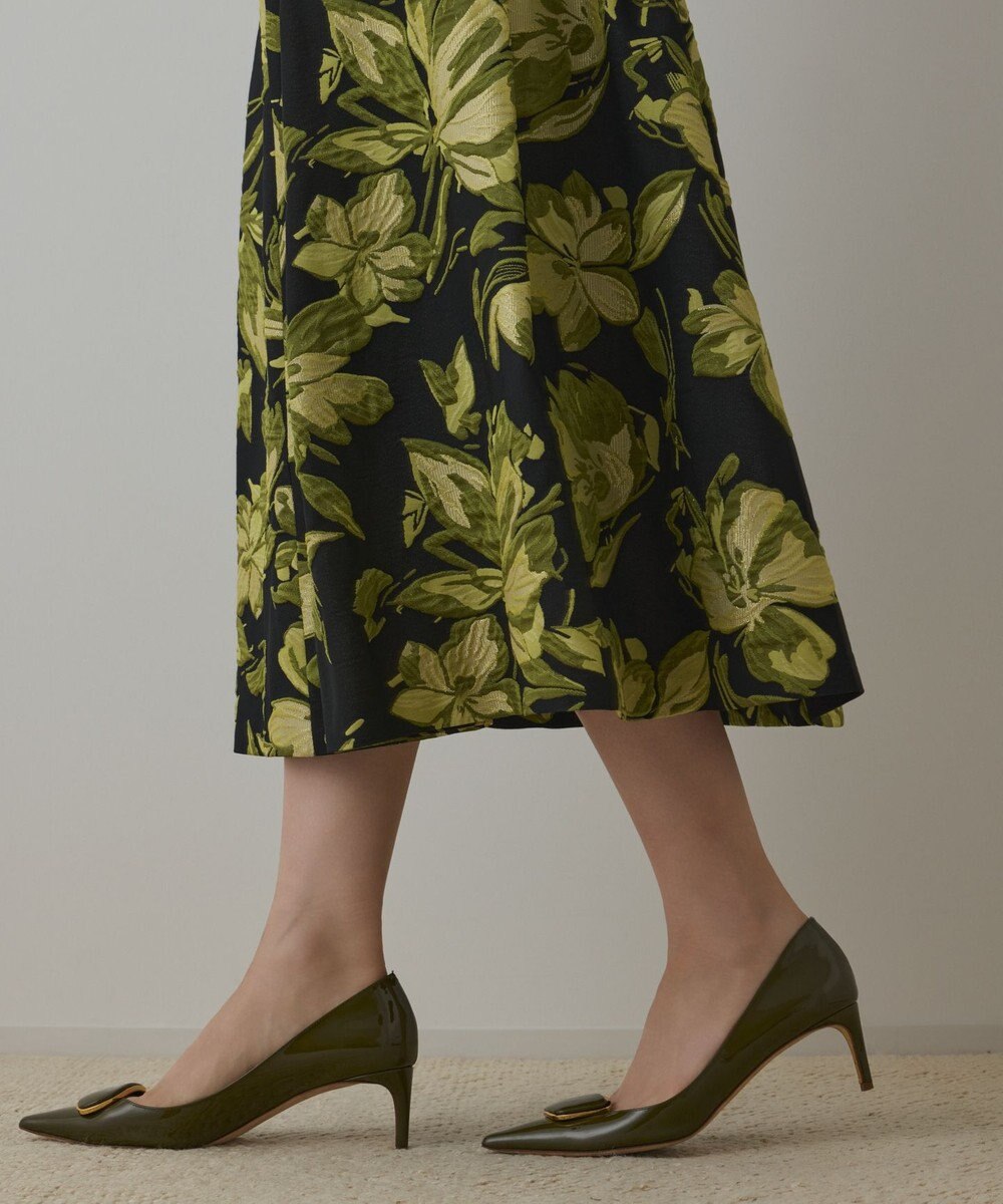 GRACE CONTINENTAL ラメフラワージャガードスカート 