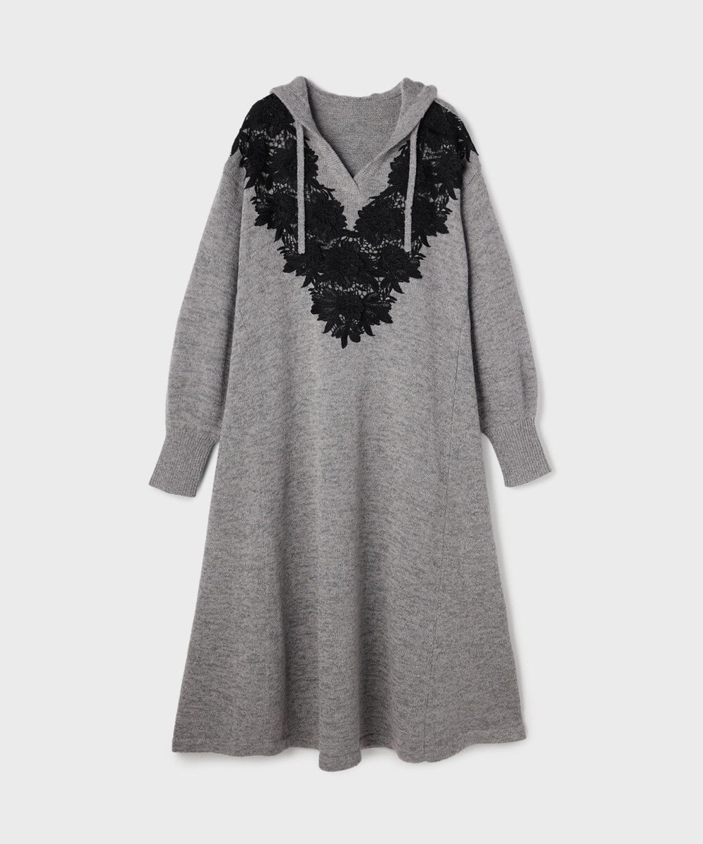 GRACE CONTINENTAL ケミカルレースニットワンピース 