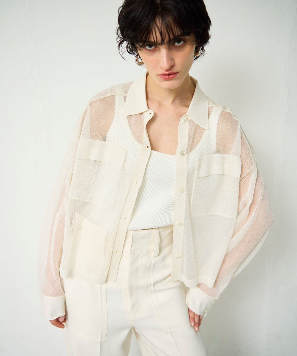 GRACE CONTINENTAL ニットシアーシャツ