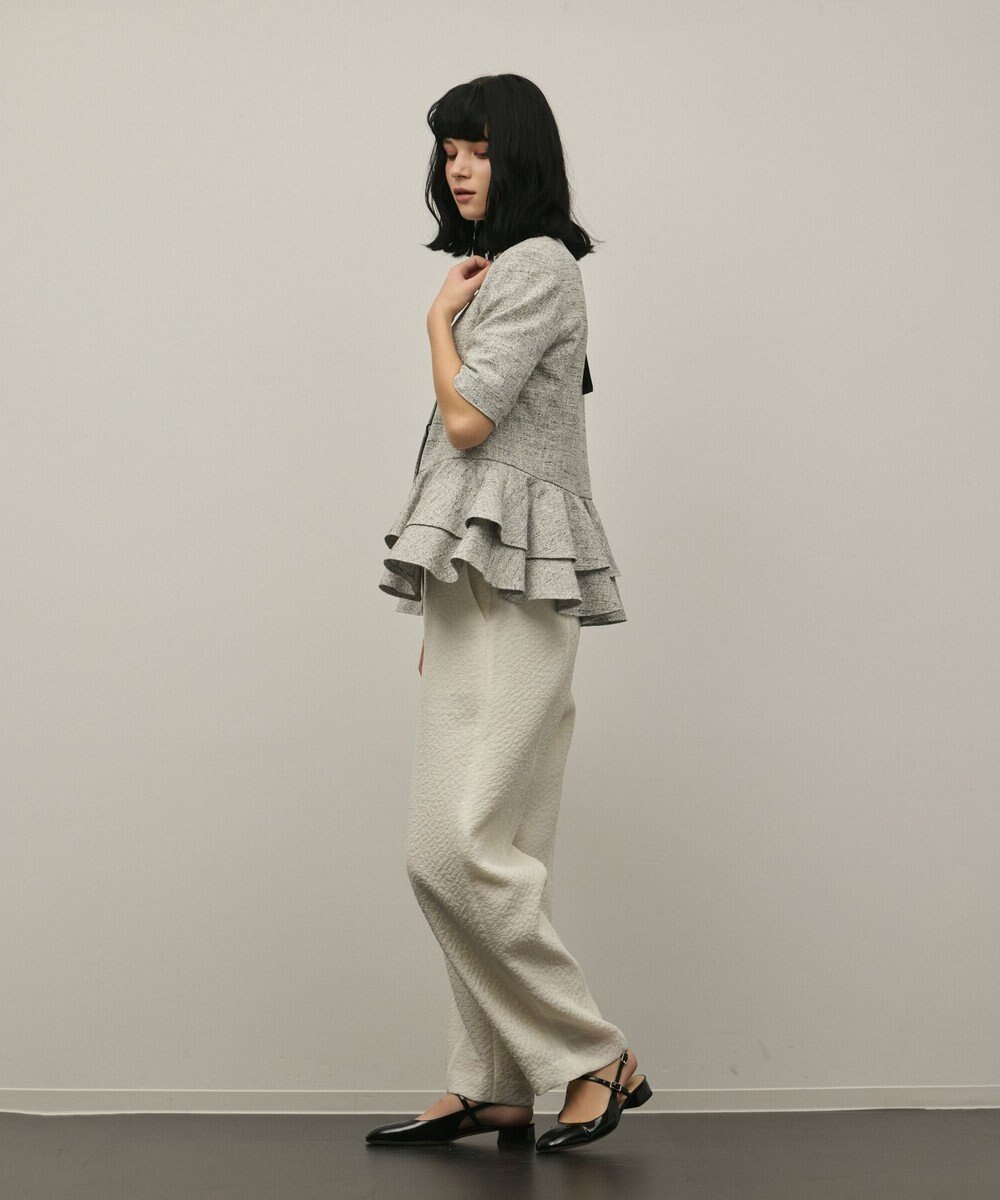 GRACE CONTINENTAL オーガンジージャガードパンツ 