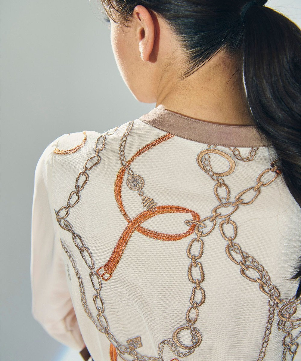 GRACE CONTINENTAL チェーン刺繍ワンピース