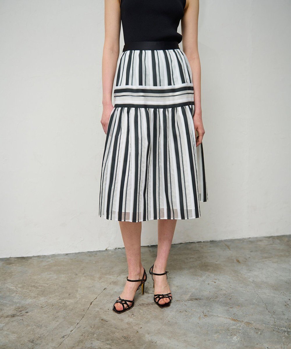 GRACE CONTINENTAL マルチシアーストライプスカート 