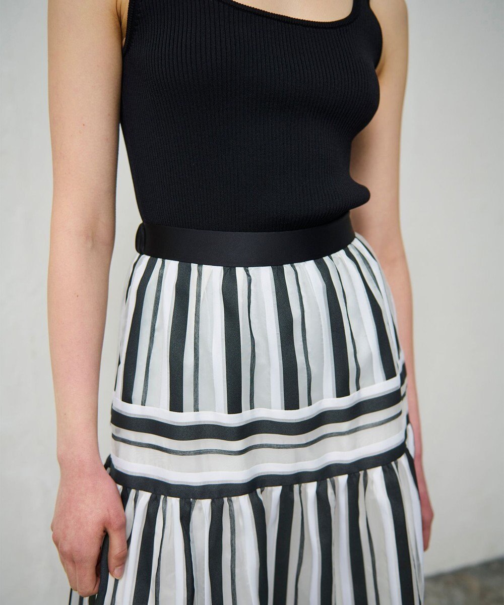 GRACE CONTINENTAL マルチシアーストライプスカート