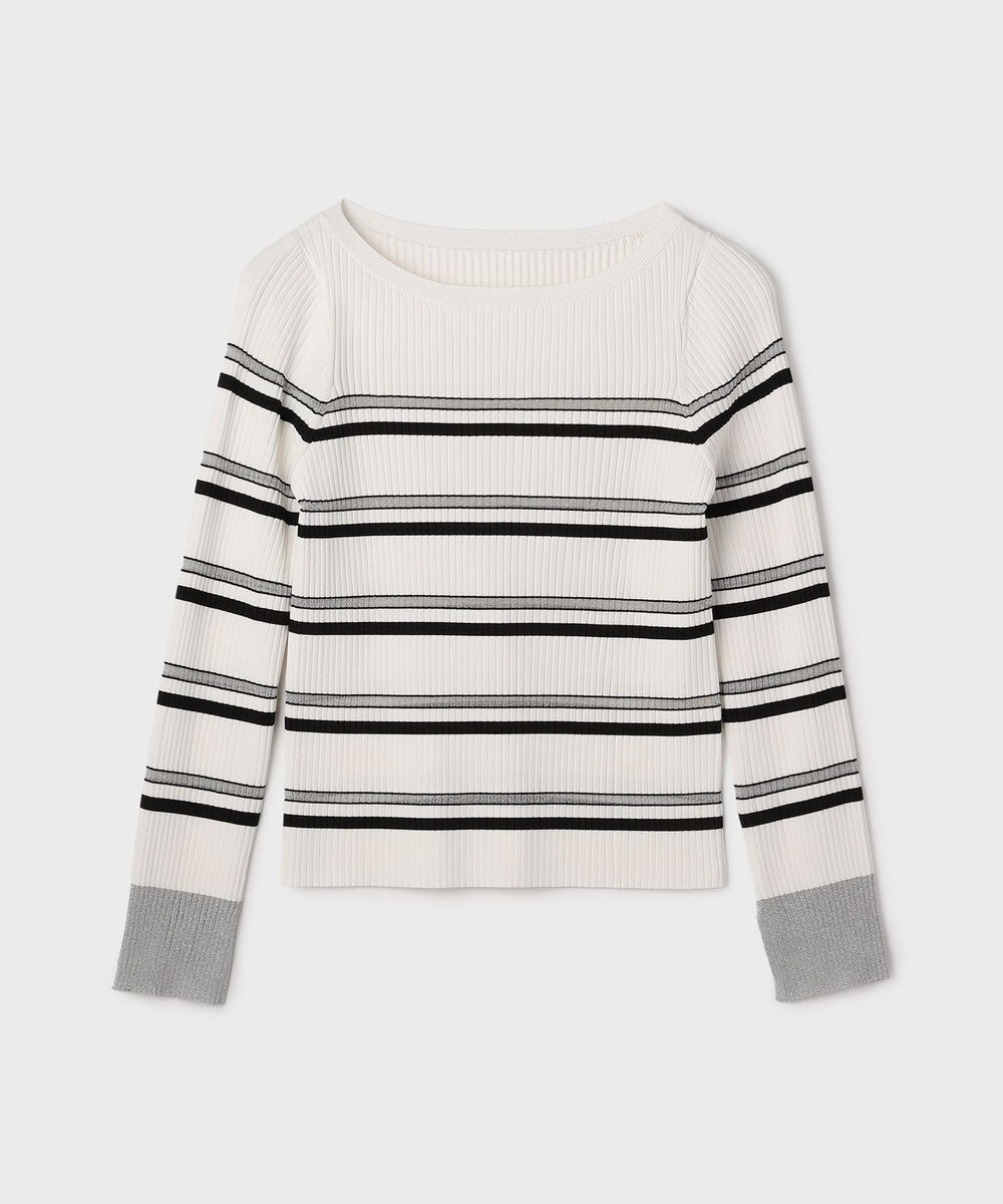 GRACE CONTINENTAL ラメボーダーニットトップ 