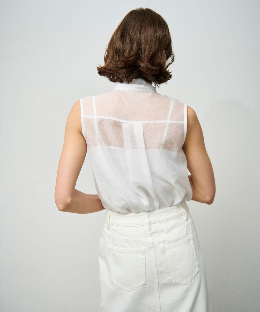 GRACE CONTINENTAL シアーボウタイノースリーブ