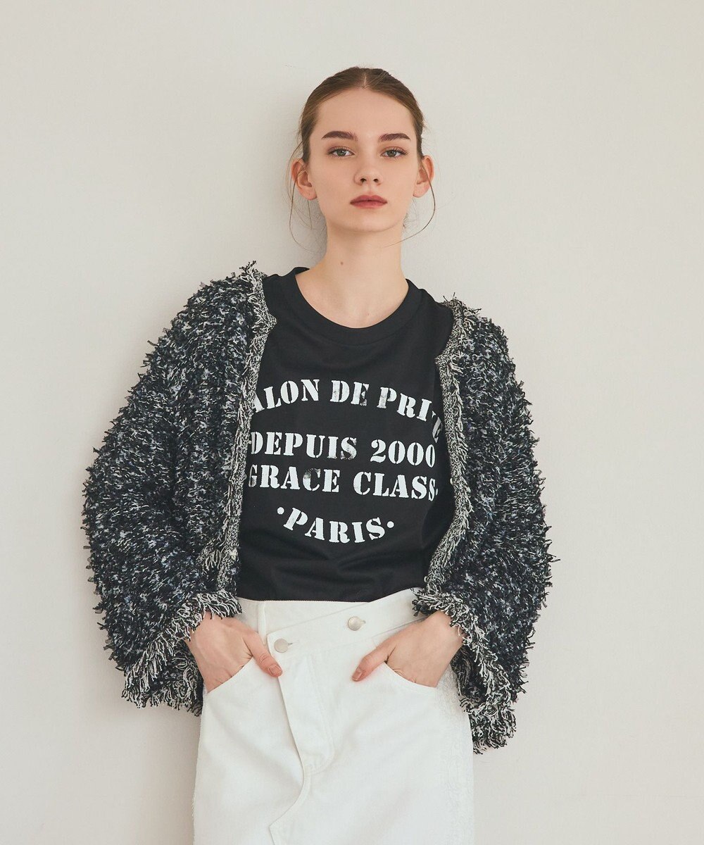 GRACE CONTINENTAL ツイーディーニットジャケット 