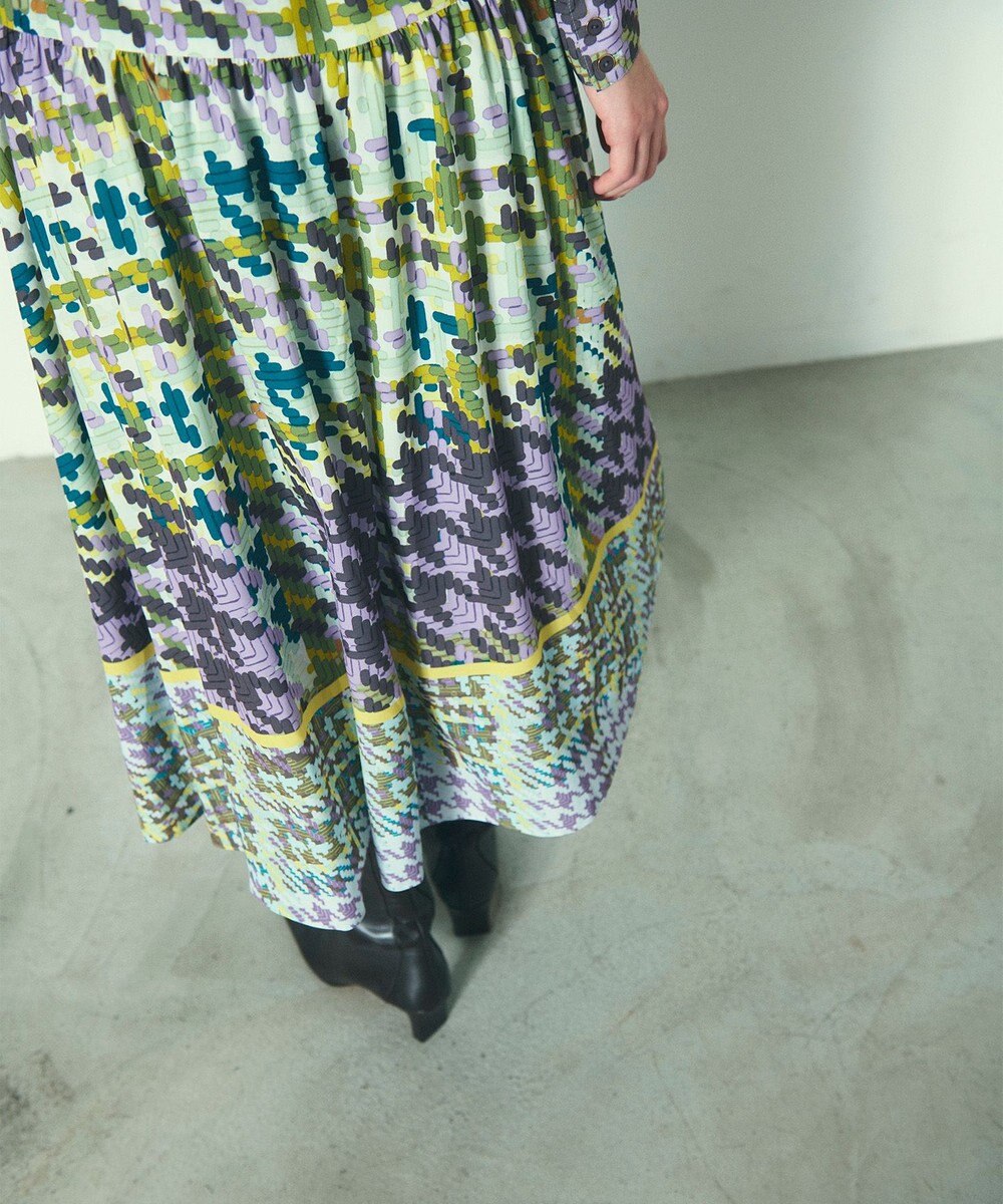 GRACE CONTINENTAL キカプリントティアードワンピース 