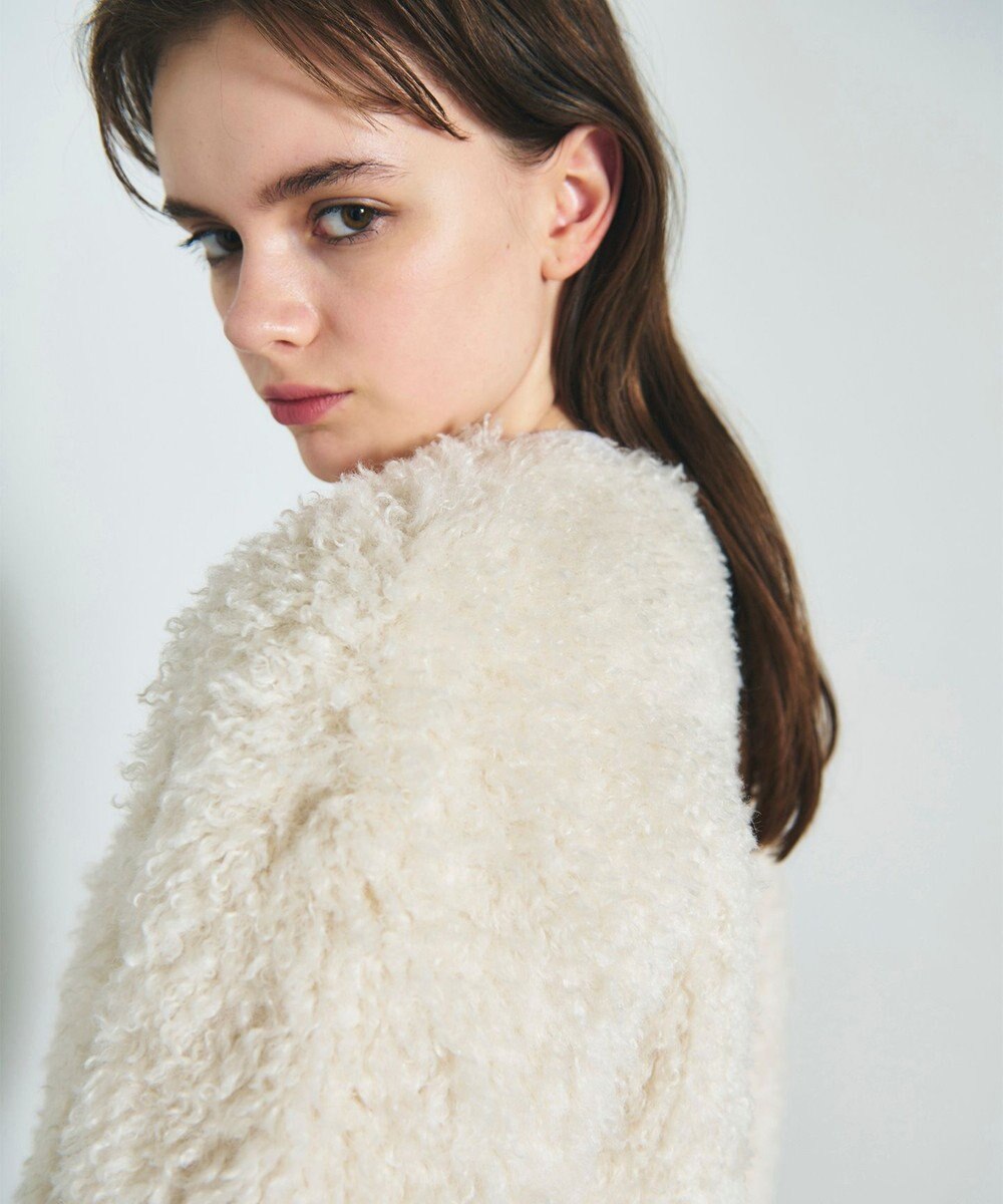 GRACE CONTINENTAL フェイクファーニットカーディガン 