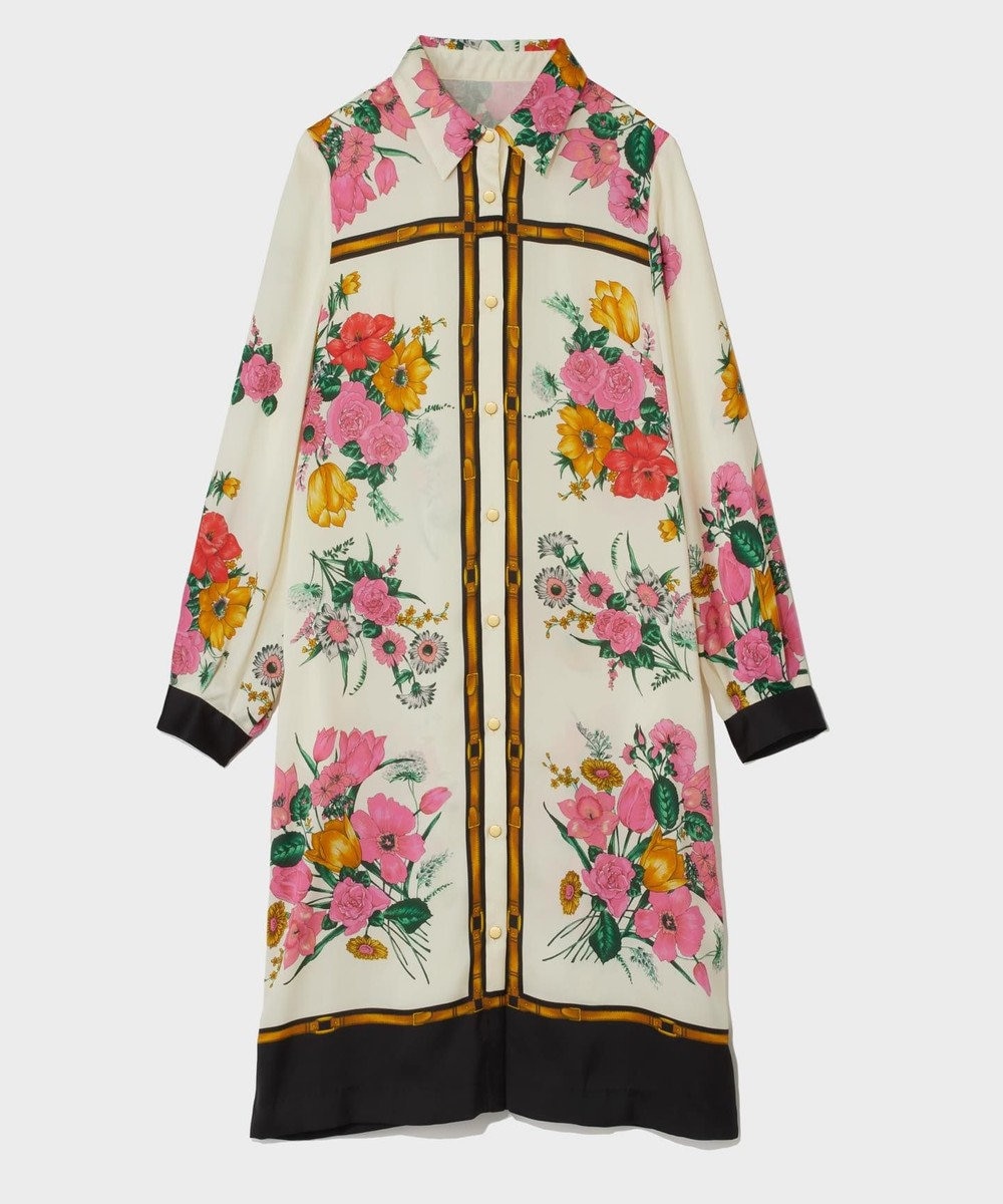 GRACE CONTINENTAL ボタニカルスカーフプリントワンピース