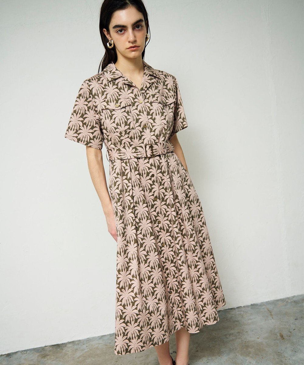 GRACE CONTINENTAL パームモチーフシャツワンピース 