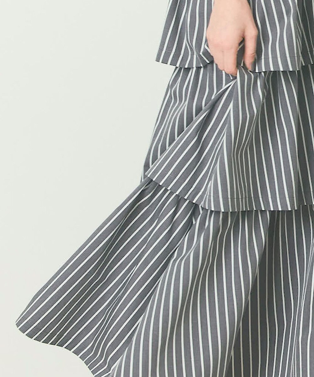 GRACE CONTINENTAL ストライプラッフルスカート 
